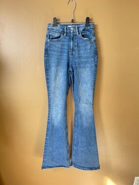 Forever 21 Light Blue High-Rise Flare Jeans